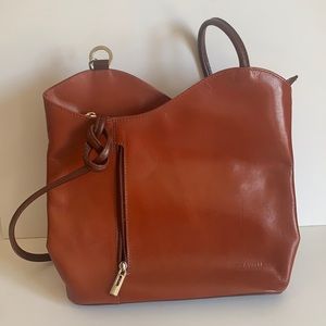 Brown Leather Vera Pelle Bag Convertible Straps